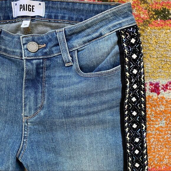 PAIGE Verdugo Embellished Mid-rise Skinny Ankle Jeans - Picture 8 of 16